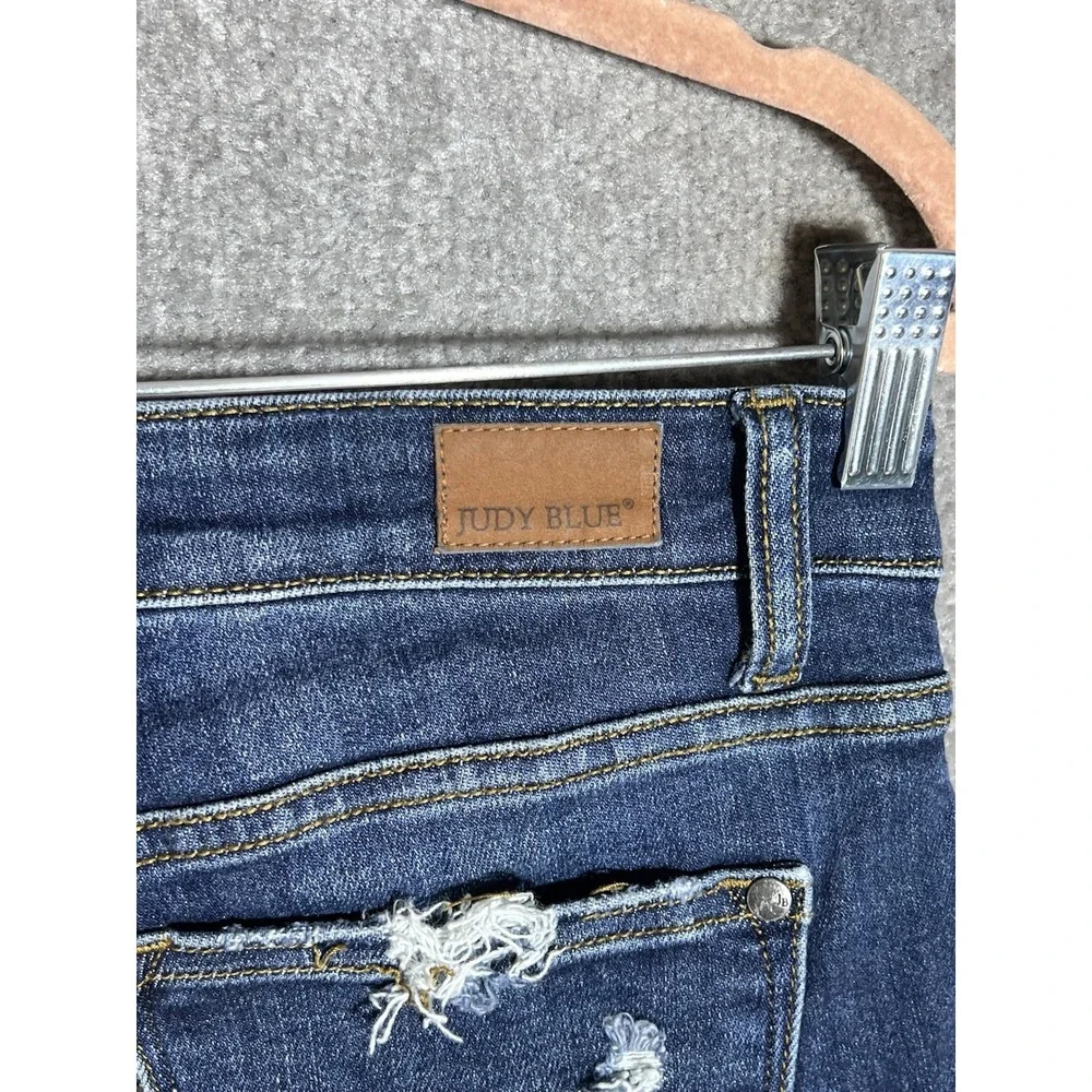 Judy Blue Skinny Fit Jeans Juniors Size 9/29 Blue Distressed Stretch Mid Rise